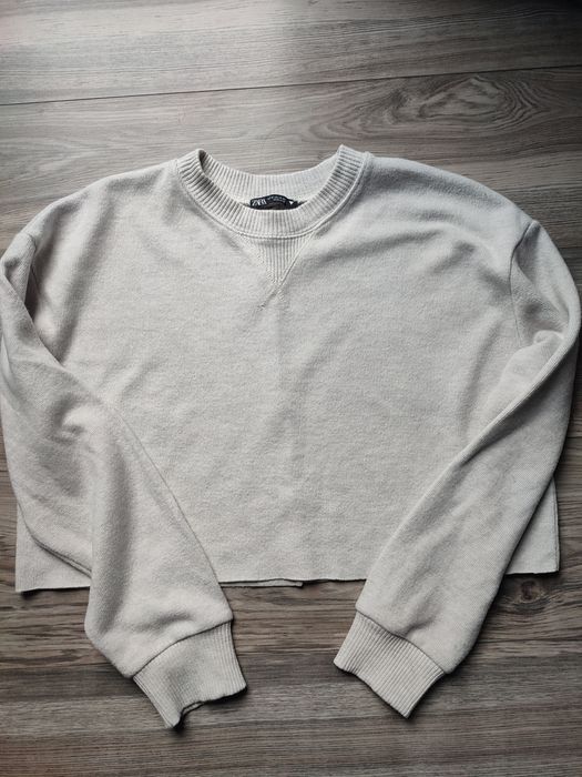 Sweterek krótki beżowy Zara M