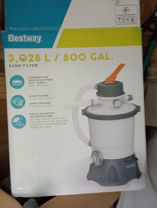 Zestaw basenowy Bestway, basen i akcesoria: filtr, podgrzewacz, drabinka, pompka, chemia itp.