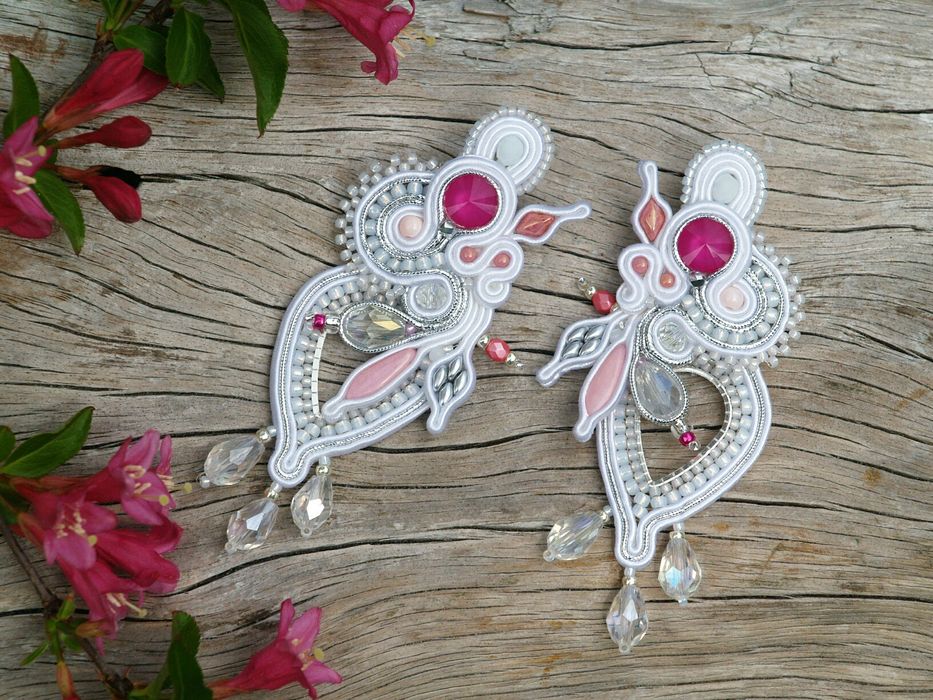 Boho glamour kolczyki sutasz ślubne