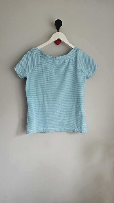 T-shirt w paski niebiesko białe
