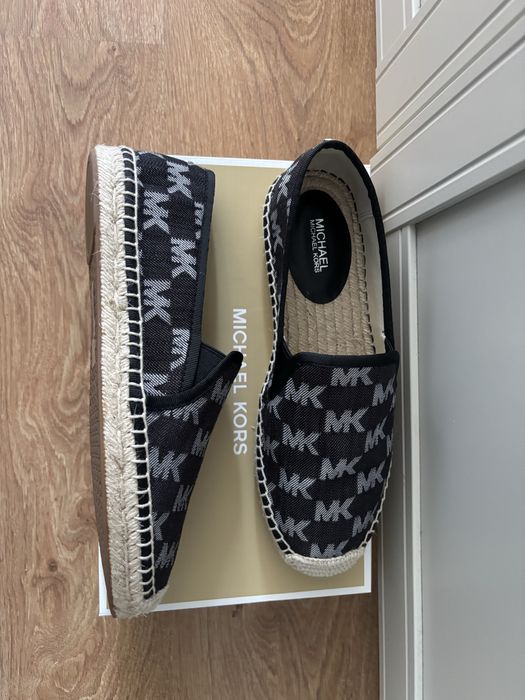 Nowe espadryle damakie letnie Michael Kors czarny monogram 39