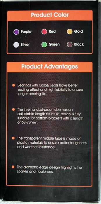 WESTBIKING Suport BSA wkręcany korba 24mm BLACK