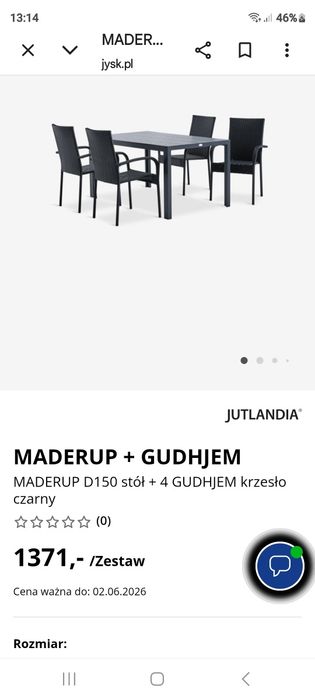 Meble ogrodowe technorattan grafit stół i 4 krzesła stan jak nowe