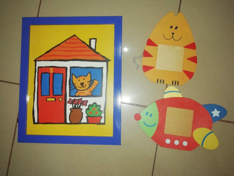 Conjunto 1 quadro e 2 molduras