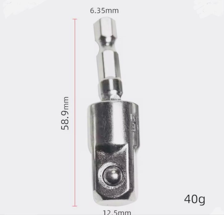 360-градусна перехідна головка 1/4" 3/8" 1/2"шестигранний хвостовик1/4