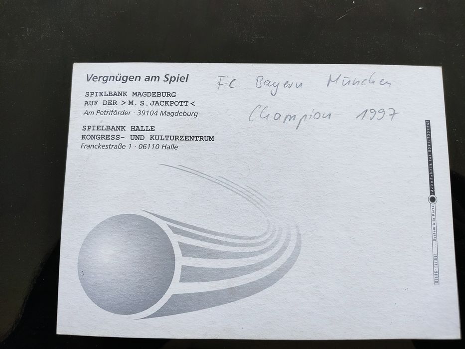 Postal do Bayern Munique campeão 1997