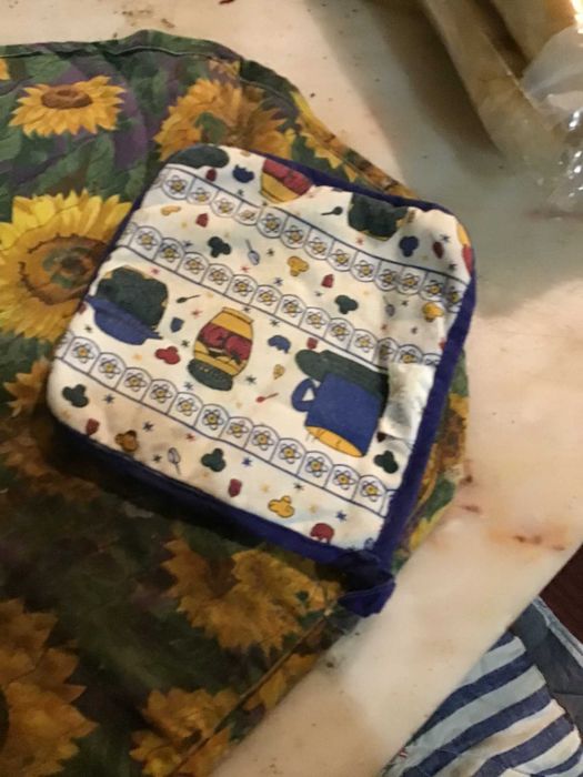 3 pegas em pano tons azul