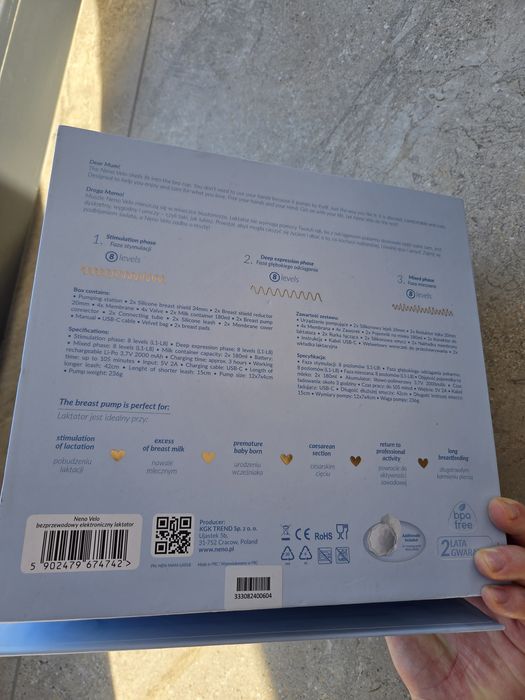 Laktator bezprzewodowy Nano Velo Jak Nowy