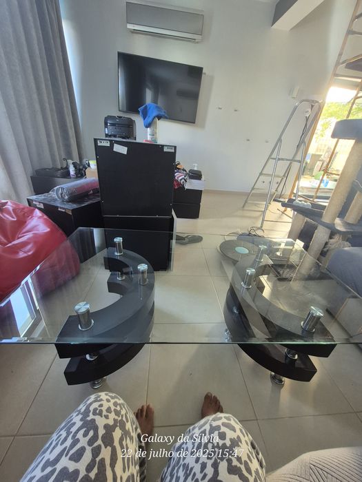 2 mesas em vidro (estar e jantar)