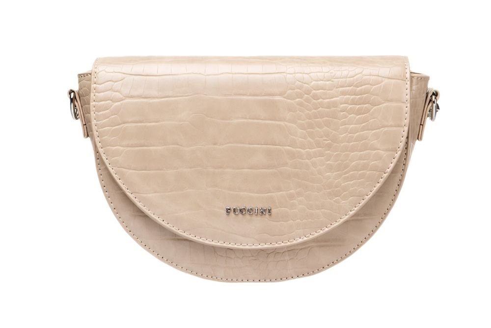 PUCCINI torebka listonoszka beżowa półksiężyc na ramię