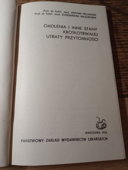 Omdlenia i inne stany krótkotrwałej utraty przytomności. Pruszyński