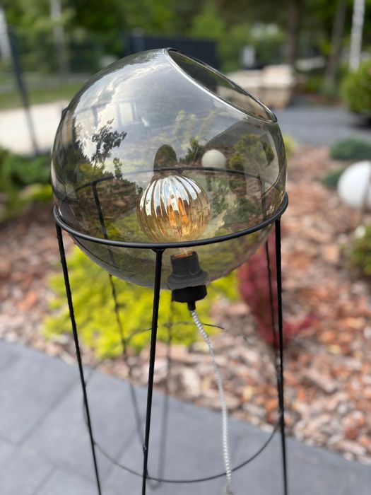 Lampa stojąca szklana