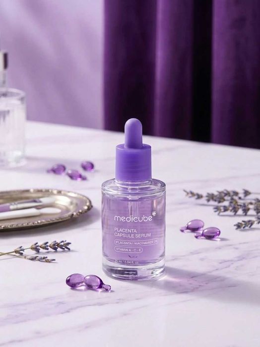 Сироватка Medicube Placenta Capsule Serum 25 мл антивікова з ніацинамідом та вітамінами A, C, E, оригінал