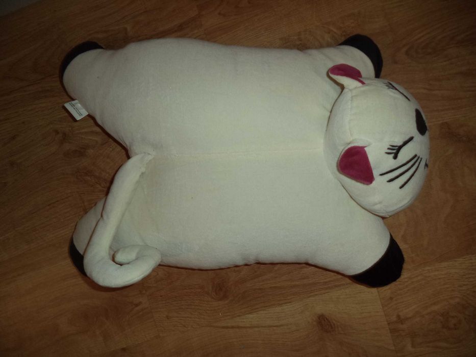 Peluche gato branco c/ orelhas rosa