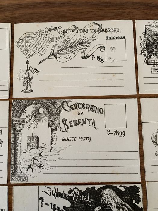 9 Bilhetes Postais “Centenário da Sebenta 1899, festa académica Coimbr