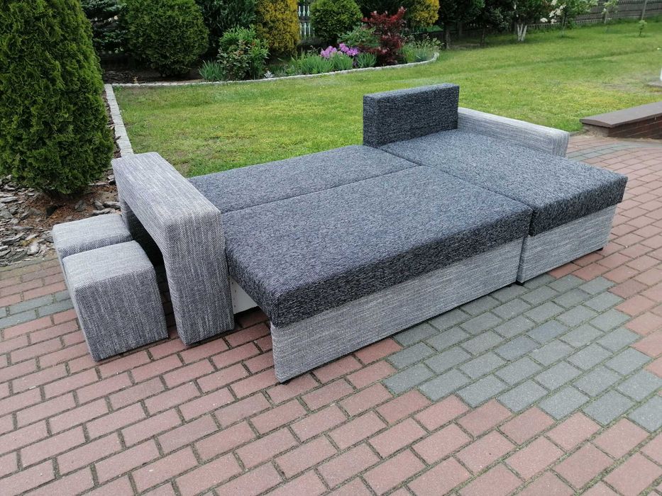 Narożnik GRAND  z pufami | Narożnik z pufami | Funkcja spania