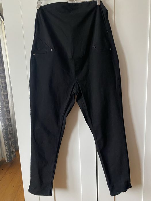 Czarne wygodne elastyczne spodnie jeansowe ciążowe xl 180 cm
