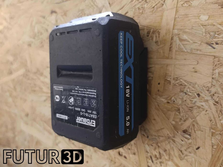 6x Uchwyt pojedynczy na akumulator Erbauer 18V EXT DualVolt z blokadą