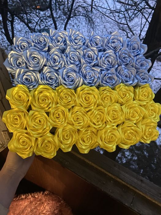 Букеты из атласной ленты