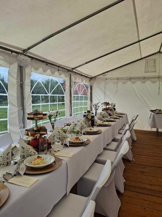 Namioty imprezowe namiot imprezowy z podestem modrzewiowym