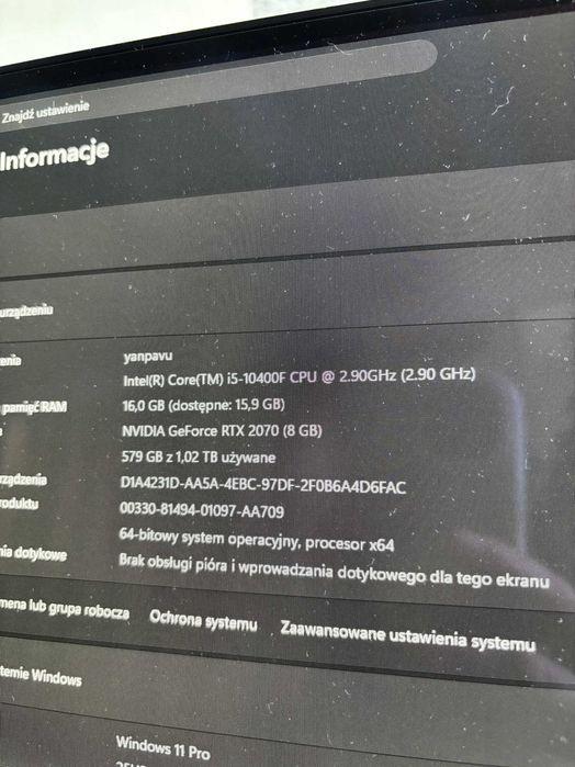 Zestaw - Procesor i5 10th, Płyta MSI B560m-a pro, RAM 16Gb DD4 + AC