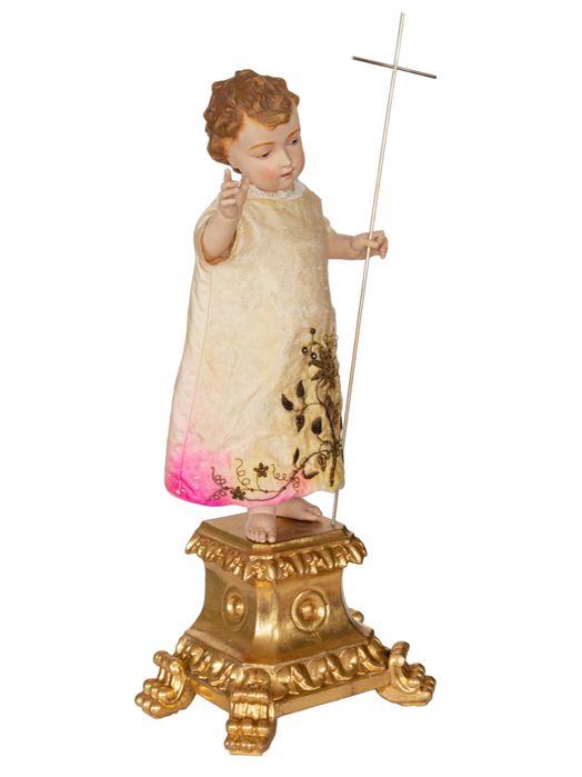 Menino Jesus com Peanha e Cruz prata | século XIX