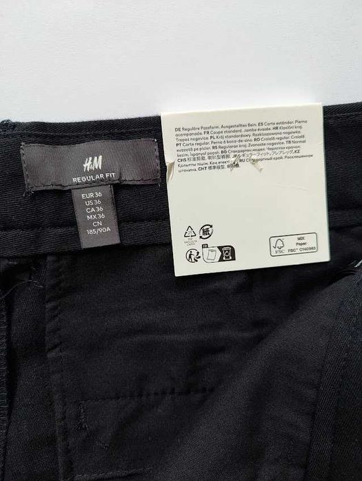 Льняные брюки H&M regular fit flared leg