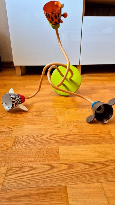 Lampka sufitowa z motywem zwierzęcym - żyrafa, małpka i zebra