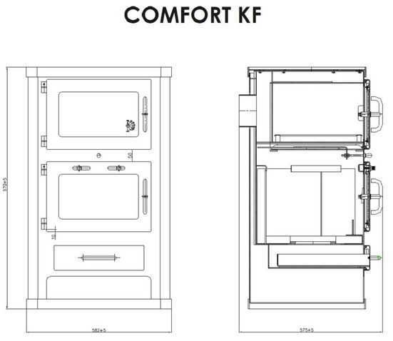Piec kominek z fajerką i piekarnikiem - Comfort KF 10 kW EKOPROJEKT