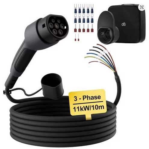 Cabo Wallbox para Substituição 7 / 11 / 22 kw - 7.5 ou 10 METROS