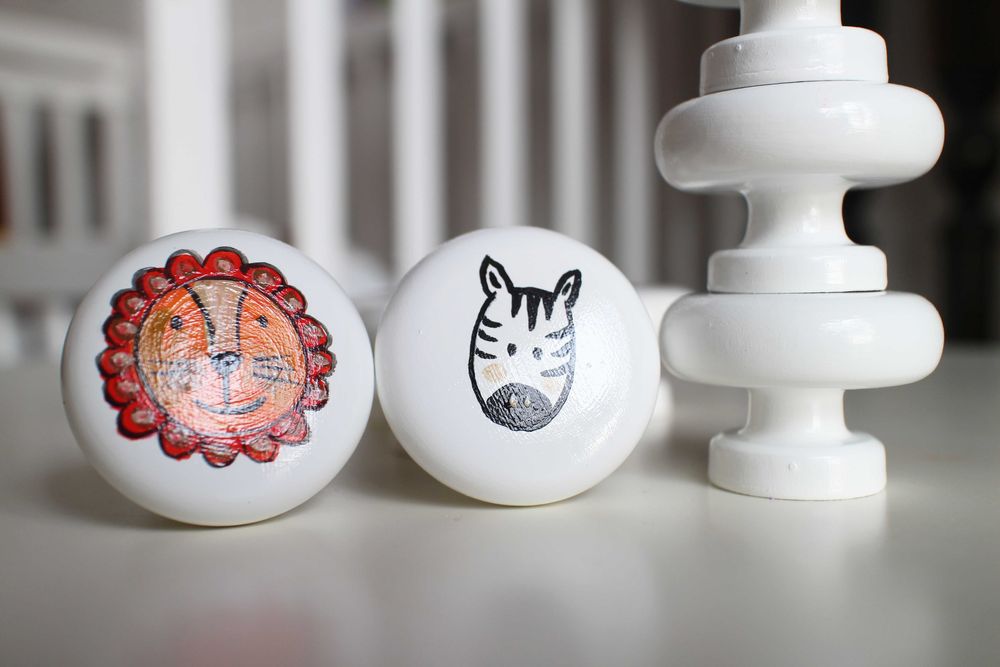 Ручки для мебели деревянная в детскую комнату животные лесные звери