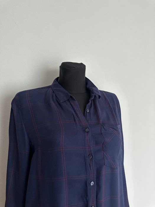 Granatowa damska koszula elegancka biuro 100% wiskoza S 36 In Extenso