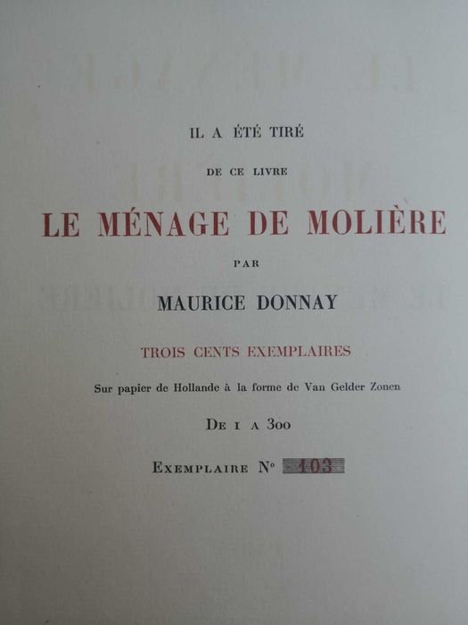 MOLIERE - unikat bibliofilski numerowany 103/300, Paryż 1912, Rempex