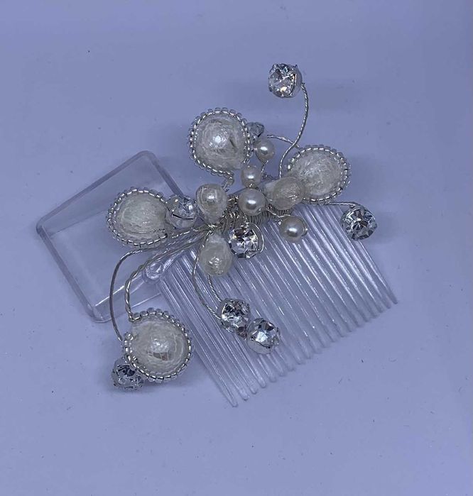 nowa ślubna ozdoba vintage grzebyk stroik perły panna młoda elegancja