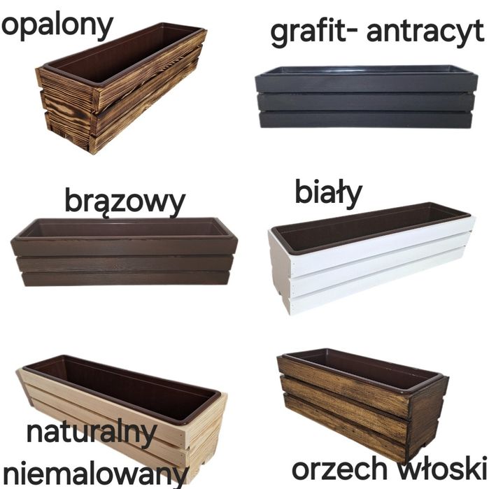 Skrzynka drewniana na kwiaty 80cm