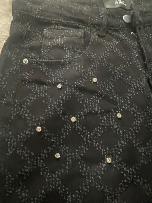 Calça de ganga preta Amiri com diamantes - 30-32
