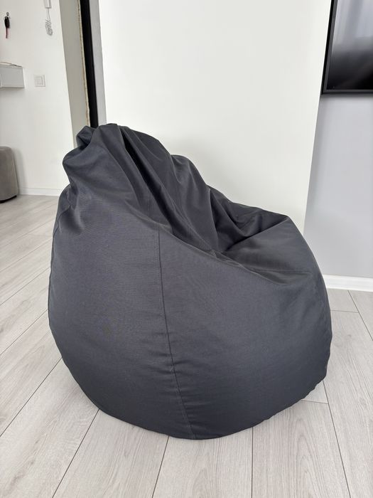 Безкаркасне Крісло мішок груша пуфік сіре XL