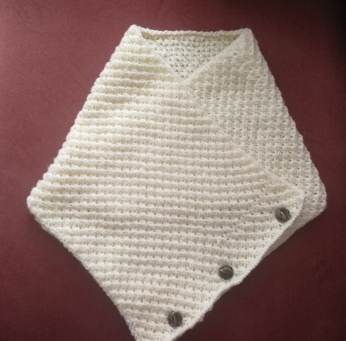 Komin wełniany, handmade, kremowy