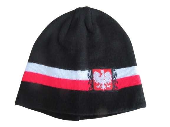 Czapka patriotyczna z godłem barwy narodowe biało-czerwona