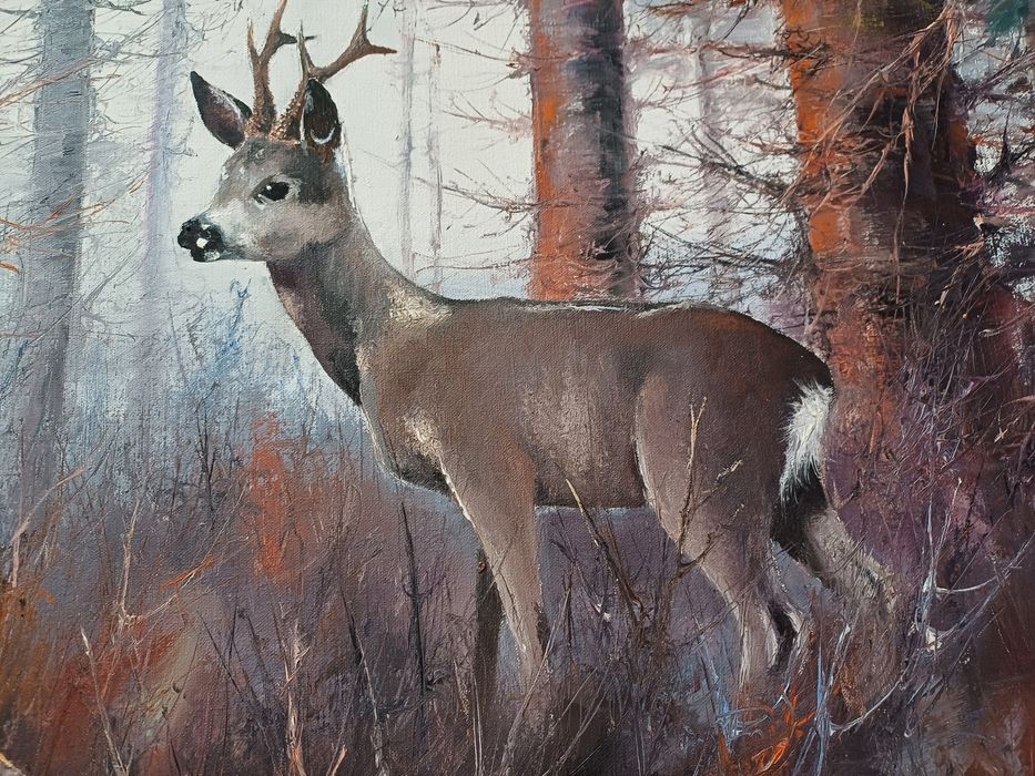 Stary duży obraz na płótnie HARRY BONDE PETERSEN (1918- 1999)  .