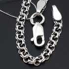 Срібна цепочка з хрестиком чоловіча 925 проби на шию ланцюжок Бісмарк