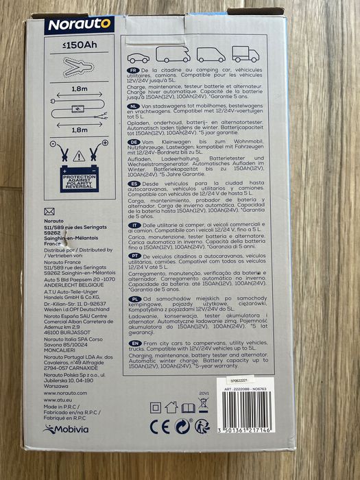 Carregador /Regenerador de bateria auto, Norauto Recovery 10A 12/24V