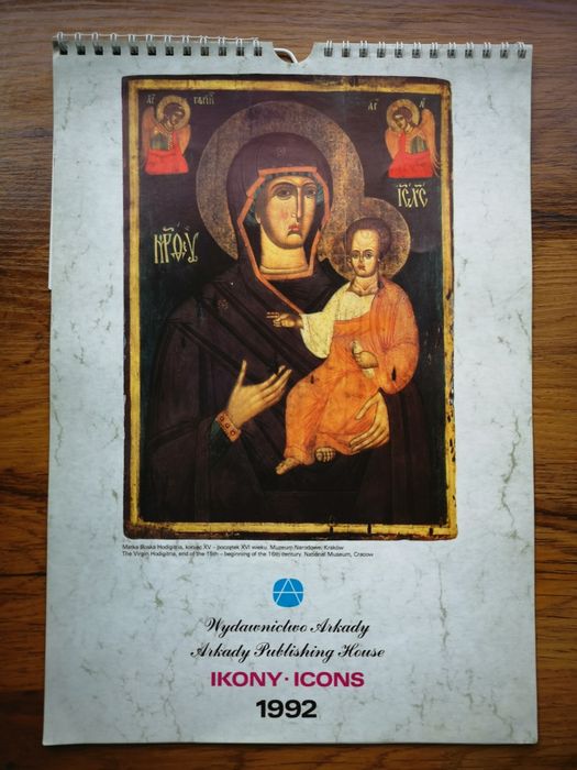 Stary kalendarz Ikony - Arkady 1992 r