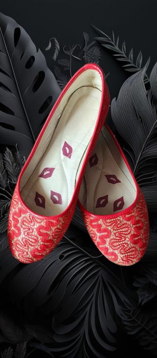 Baleriny damskie czerwone