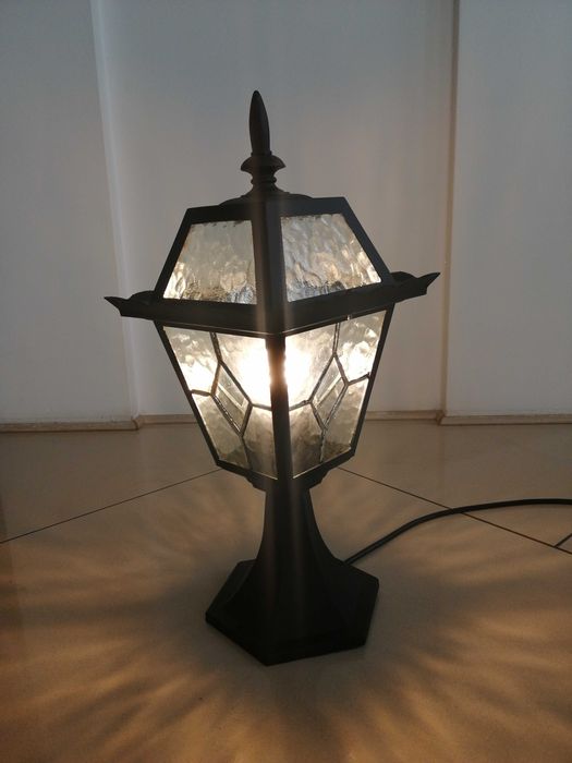 Witraż -lampa aluminium + szkło 4szt