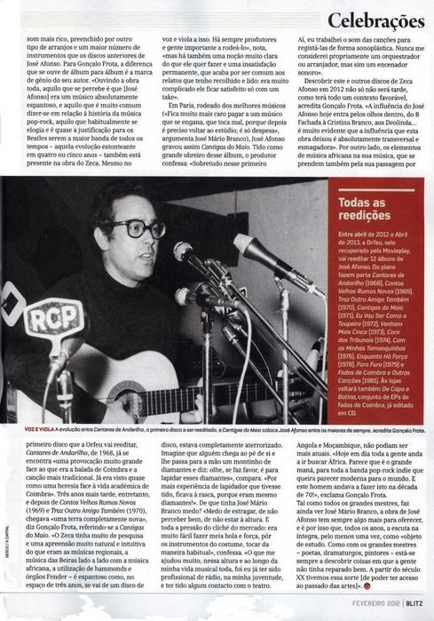 José Afonso	- - -		Blitz	- - - - -	Revista