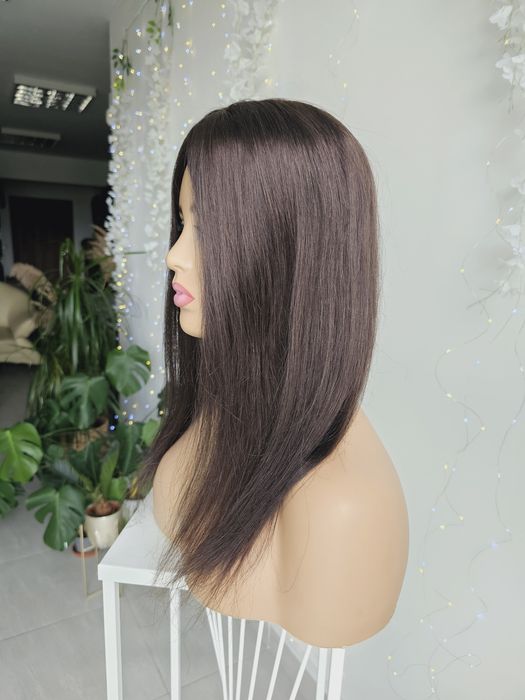 Topper z włosów naturalnych Natalia 50 cm imitacja skóry zagęszczenie
