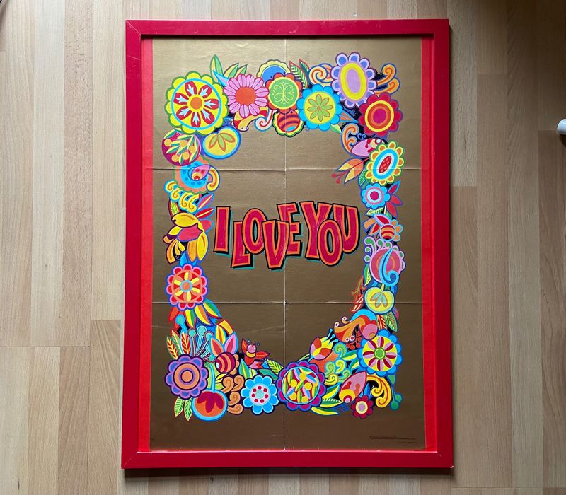 Poster I love you vintage
