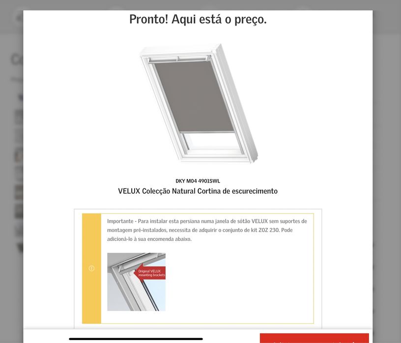 Cortina escurecimento VELUX DKY M04 4901SWL