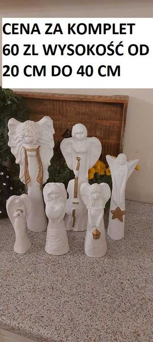 figurki aniołów Aniołki gipsowe para aniołków  anioły z gipsu amorek